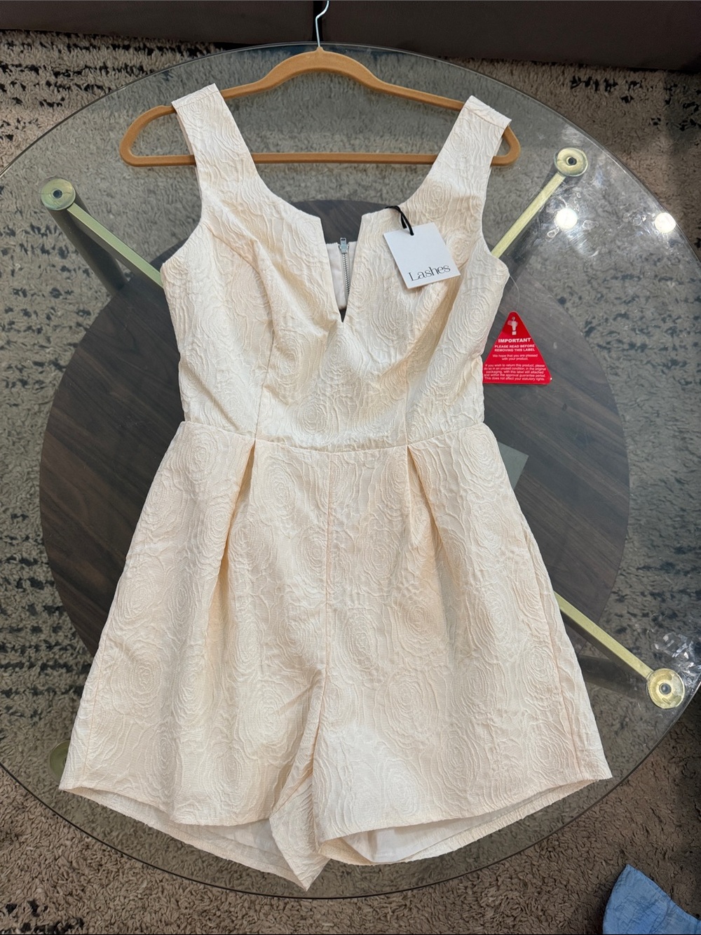 Cream Textured Mini Dress